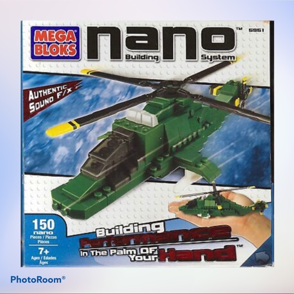 Mega Bloks Nano Building System Military Chopper 5951 Authentic Sound F/X